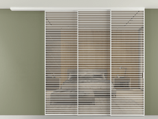 Перегородка Формато вдоль стены на потолок 3 створки с синхронным механизмом