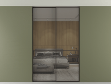 Перегородка Formato внутри проёма скрытое крепление в потолок 2 створки