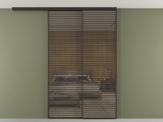 Перегородка Formato вдоль стены на потолок 2 створки с синхронным механизмом