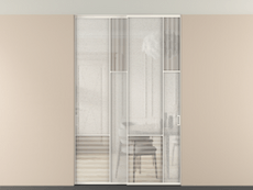 Перегородка Mosaic внутри проёма скрытое крепление в потолок 2 створки