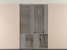 Перегородка Мозаик внутри проёма скрытое крепление в потолок 2 створки