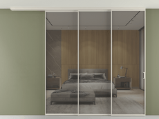 Перегородка Формато вдоль стены на потолок 3 створки с синхронным механизмом