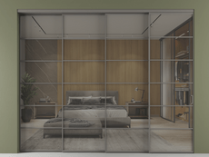 Перегородка Formato внутри проёма 4 створки с синхронным механизмом