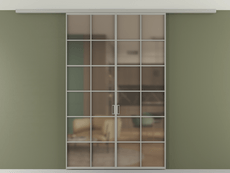 Перегородка Формато вдоль стены на потолок 2 створки