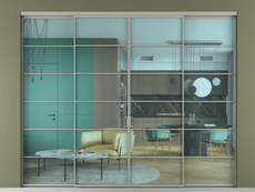 Перегородка Formato внутри проёма 4 створки