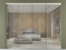 Перегородка Formato внутри проёма 4 створки с синхронным механизмом