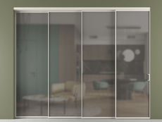 Перегородка Formato внутри проёма 4 створки с синхронным механизмом