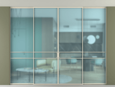 Перегородка Formato внутри проёма скрытое крепление в потолок 4 створки