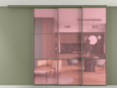 Перегородка Formato вдоль стены на потолок 3 створки с синхронным механизмом