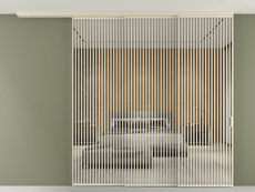 Перегородка Формато вдоль стены на потолок 3 створки с синхронным механизмом