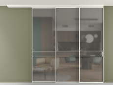 Перегородка Формато вдоль стены на потолок 3 створки с синхронным механизмом