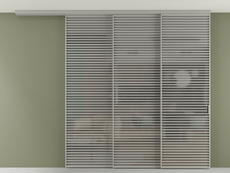 Перегородка Formato вдоль стены на потолок 3 створки с синхронным механизмом