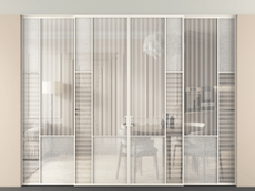 Перегородка Mosaic внутри проёма скрытое крепление в потолок 4 створки