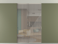 Перегородка Formato внутри проёма скрытое крепление в потолок 2 створки