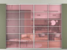 Перегородка Formato внутри проёма скрытое крепление в потолок 4 створки