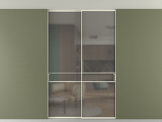 Перегородка Formato внутри проёма скрытое крепление в потолок 2 створки