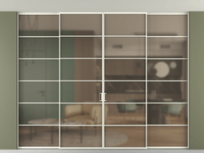 Перегородка Formato внутри проёма скрытое крепление в потолок 4 створки