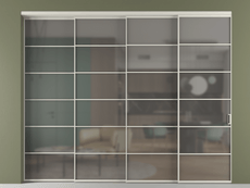 Перегородка Formato внутри проёма 4 створки с синхронным механизмом