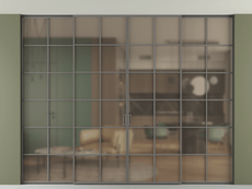 Перегородка Formato внутри проёма скрытое крепление в потолок 4 створки