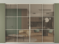 Перегородка Формато внутри проёма скрытое крепление в потолок 4 створки