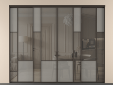 Перегородка Мозаик внутри проёма 4 створки