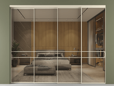 Перегородка Формато внутри проёма 4 створки с синхронным механизмом