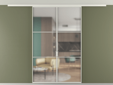 Перегородка Формато вдоль стены на потолок 2 створки