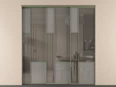 Перегородка Мозаик внутри проёма 3 створки с синхронным механизмом