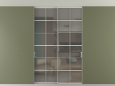 Перегородка Формато внутри проёма скрытое крепление в потолок 2 створки