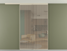 Перегородка Формато вдоль стены на потолок 2 створки с синхронным механизмом