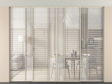 Перегородка Mosaic внутри проёма скрытое крепление в потолок 4 створки