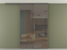 Перегородка Formato вдоль стены на потолок 2 створки с синхронным механизмом