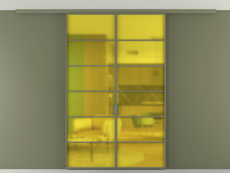 Перегородка Формато вдоль стены на потолок 2 створки