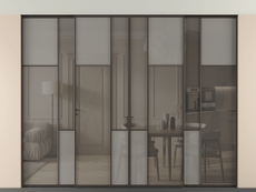 Перегородка Mosaic внутри проёма скрытое крепление в потолок 4 створки