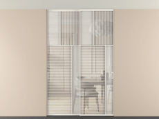 Перегородка Mosaic внутри проёма скрытое крепление в потолок 2 створки