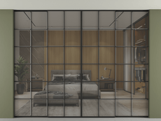 Перегородка Formato внутри проёма скрытое крепление в потолок 4 створки