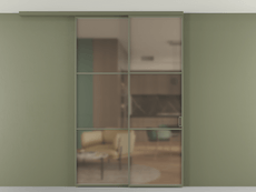 Перегородка Formato вдоль стены на потолок 2 створки с синхронным механизмом