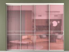 Перегородка Formato внутри проёма 4 створки с синхронным механизмом