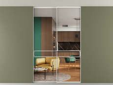 Перегородка Formato внутри проёма скрытое крепление в потолок 2 створки