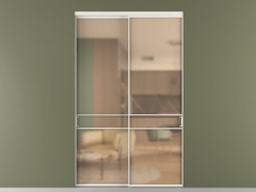 Перегородка Formato внутри проёма 2 створки