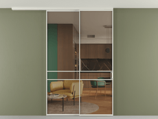 Перегородка Formato вдоль стены на потолок 2 створки с синхронным механизмом