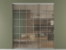 Перегородка Formato внутри проёма 3 створки с синхронным механизмом