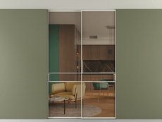 Перегородка Formato внутри проёма скрытое крепление в потолок 2 створки