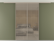 Перегородка Formato вдоль стены на потолок 2 створки