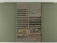 Перегородка Formato вдоль стены на потолок 2 створки