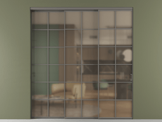 Перегородка Formato внутри проёма 3 створки с синхронным механизмом