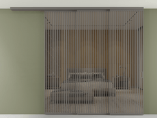 Перегородка Формато вдоль стены на потолок 3 створки с синхронным механизмом