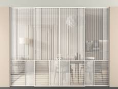 Перегородка Mosaic внутри проёма скрытое крепление в потолок 4 створки