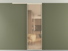 Перегородка Formato вдоль стены на потолок одностворчатая