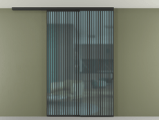 Перегородка Formato вдоль стены на потолок 2 створки с синхронным механизмом